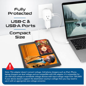 Using Ceptics adapter in Africa powering phone and camera devices.