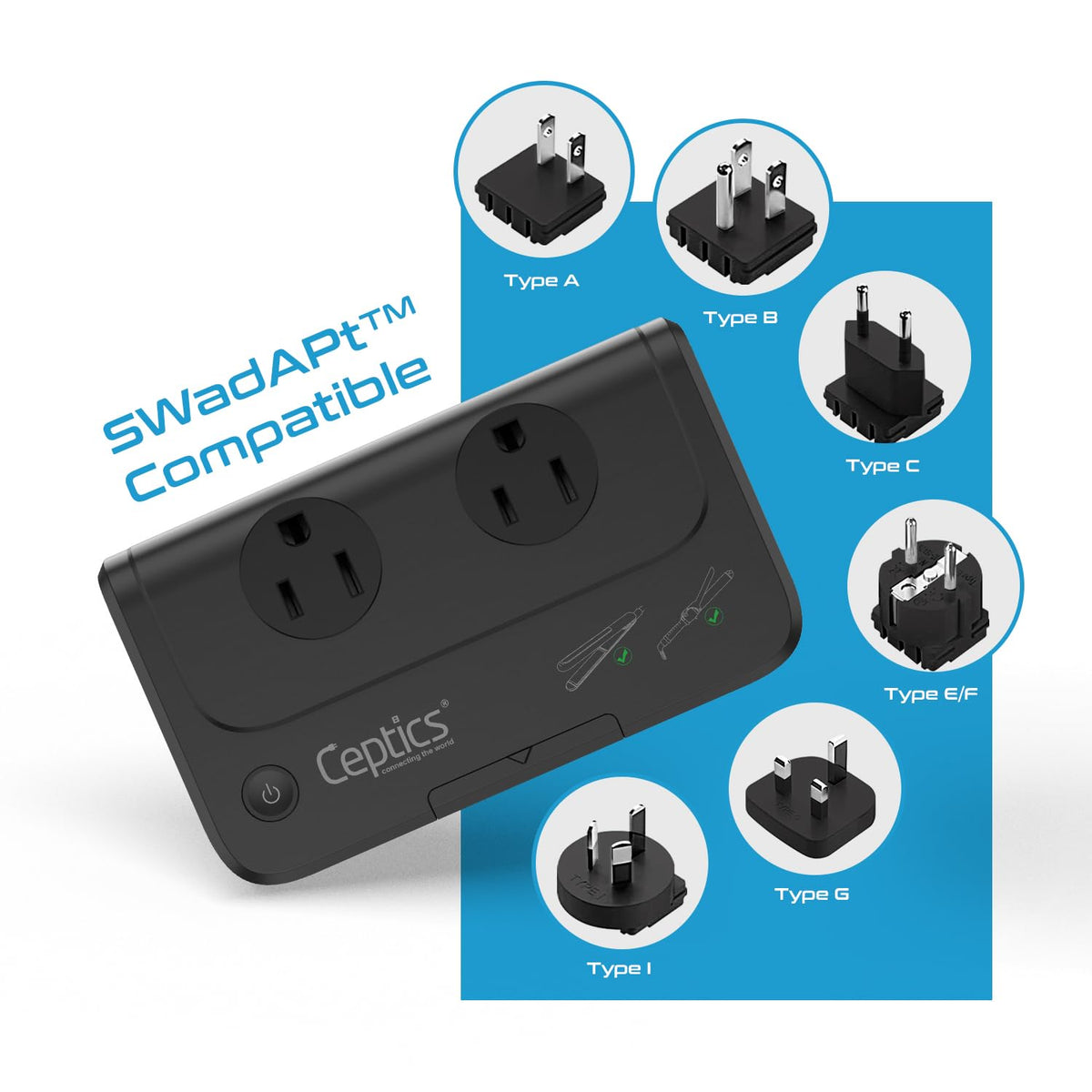 Ceptics label showing specifications and safety certifications clearly