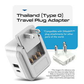 Compact Ceptics Thailand travel adapter fits in luggage or pocket