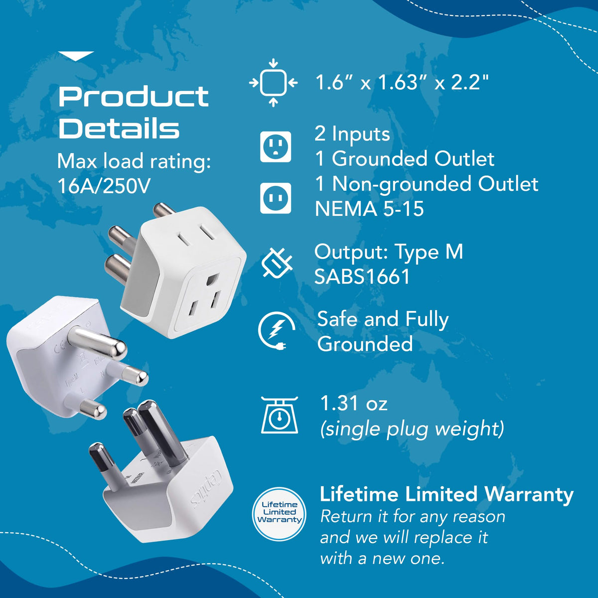 Ceptics three-pack arranged on table showing backup adapters for travel convenience