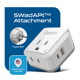 Ceptics 20W PD quick-charge USB-C port on travel adapter.