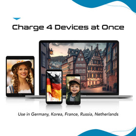 Ceptics USB-C port indicator on travel adapter in use.