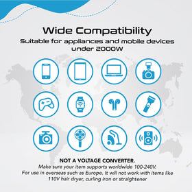 Ceptics travel pouch layout with adapter and cable for organized travel