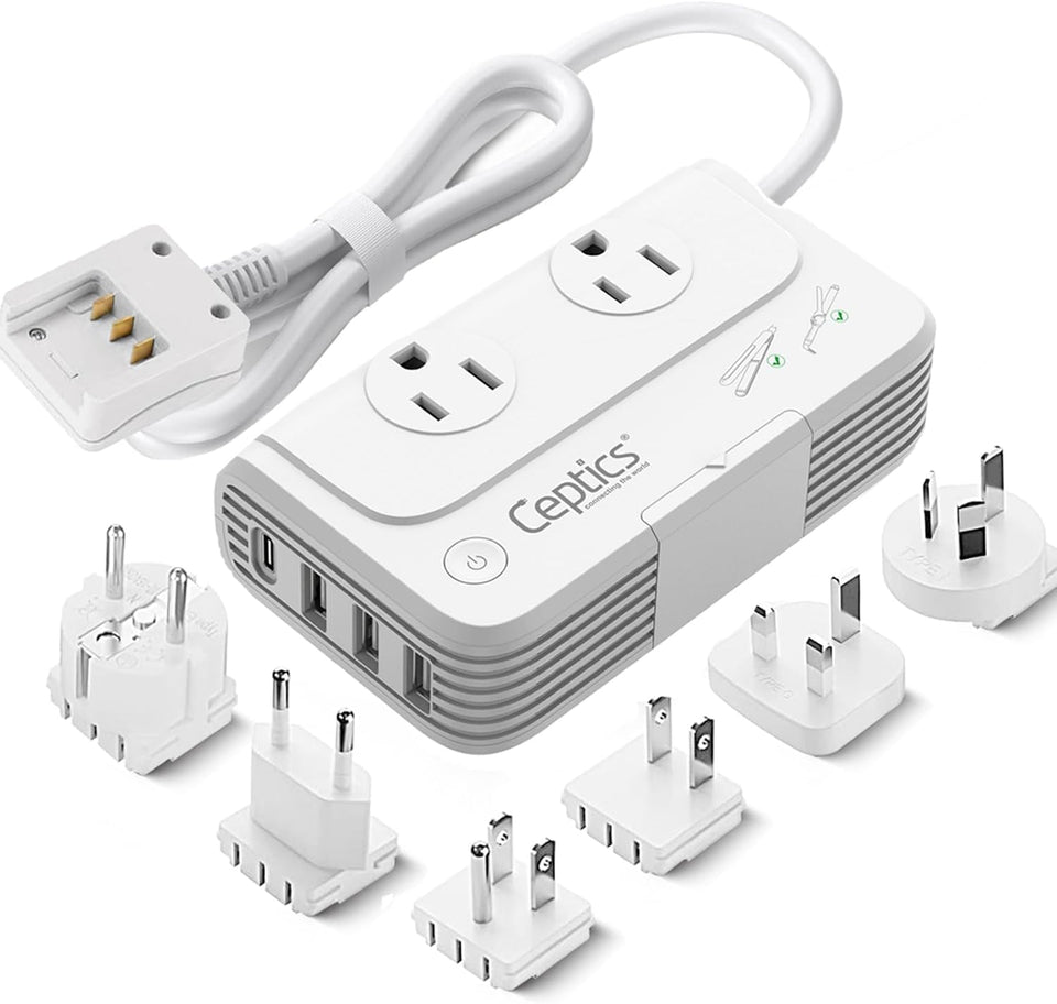 Ceptics travel voltage converter compact for easy packing