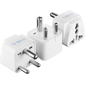Ceptics front view of Type D adapter showing plug face and stable fit benefit