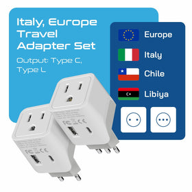 Ceptics travel plug with Type L and Type C ports for reliable connections.