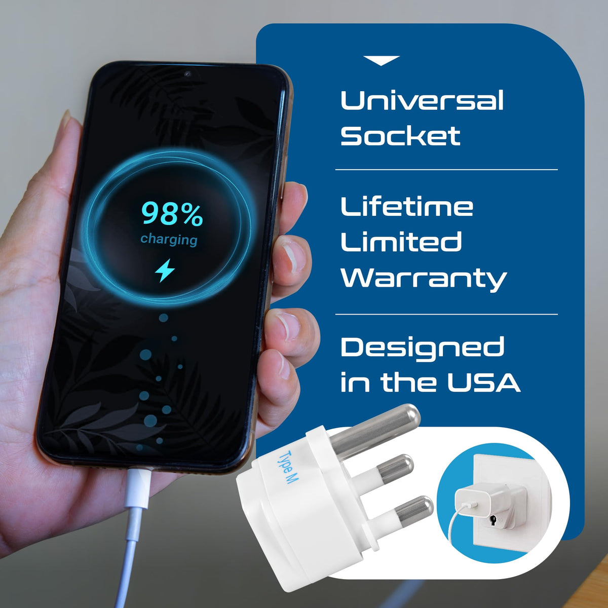 Ceptics beside smartphone to show scale and small travel-friendly dimensions