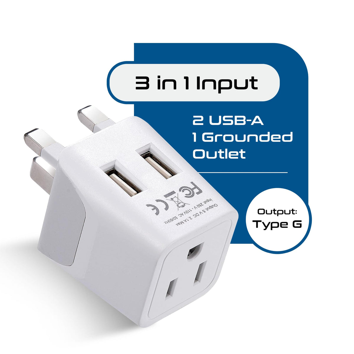 Ceptics UK adapter compact design fits luggage for travelers