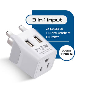 Ceptics UK adapter compact design fits luggage for travelers