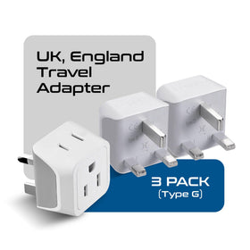 Ceptics UK travel plug adapter side view highlights lightweight construction for easy packing.