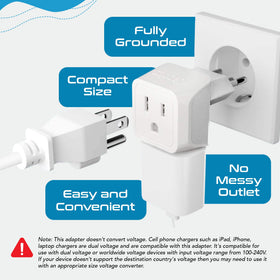 Ceptics ultra compact travel adapter shown in a pocket.
