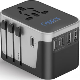 Ceptics universal travel adapter with 6-in-1 design for world use