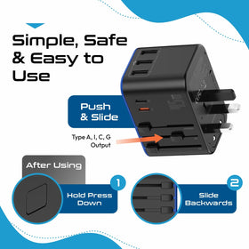 Not a voltage converter; suitable for 100-240V devices when traveling.