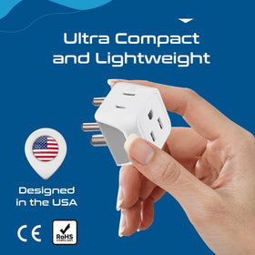 Ceptics US to India adapter ready for charging phones on the go.
