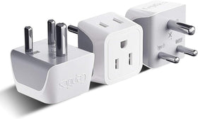 Ceptics US-to-India plug adapter in compact travel form for easy packing.