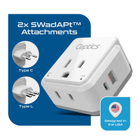 Ceptics USB-C PD 20W and USB-A 18W ports for fast charging.