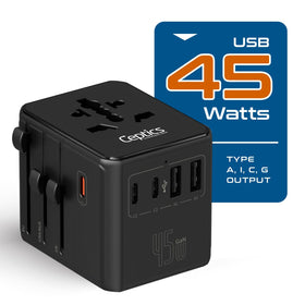 Ceptics charging with three USB-C ports and two USB-A ports active