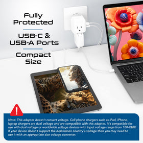 Ceptics World power adapter built-in safety features for reliable travel usage.