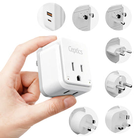 Ceptics World power plug adapter with compact design for easy travel and universal compatibility.