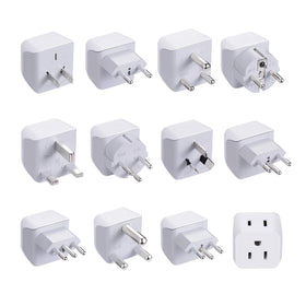 Ceptics world travel adapter front view for compact packing.