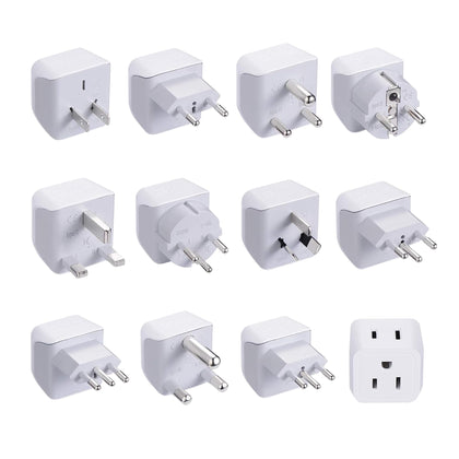 Ceptics world travel adapter front view for compact packing.