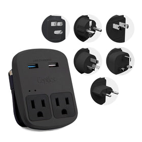 Ceptics World Travel Adapter Kit front view, compact design for easy packing
