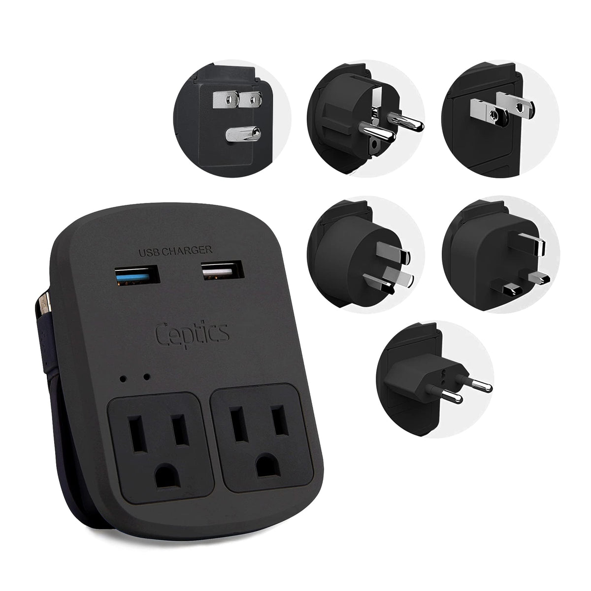 Ceptics World Travel Adapter Kit packaging, ready for travel use