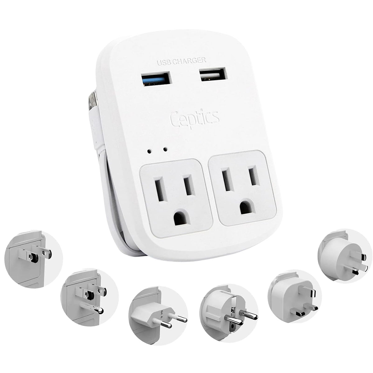 Ceptics WPS-2B front view showing outlets and ports for easy identification