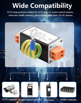CERRXIAN mounted on DVR demonstrating inline installation to protect cameras and recorders