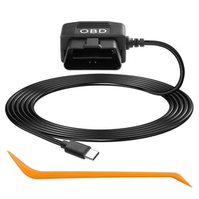 CERRXIAN OBD power cable connected to dash cam for continuous surveillance power.