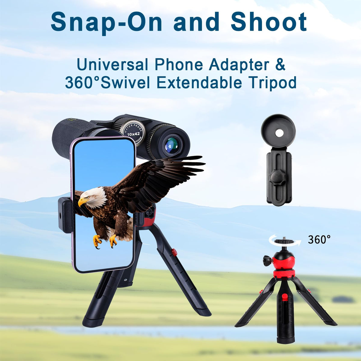 Cert Leidis phone adapter attached demonstrating digiscoping and photo capture