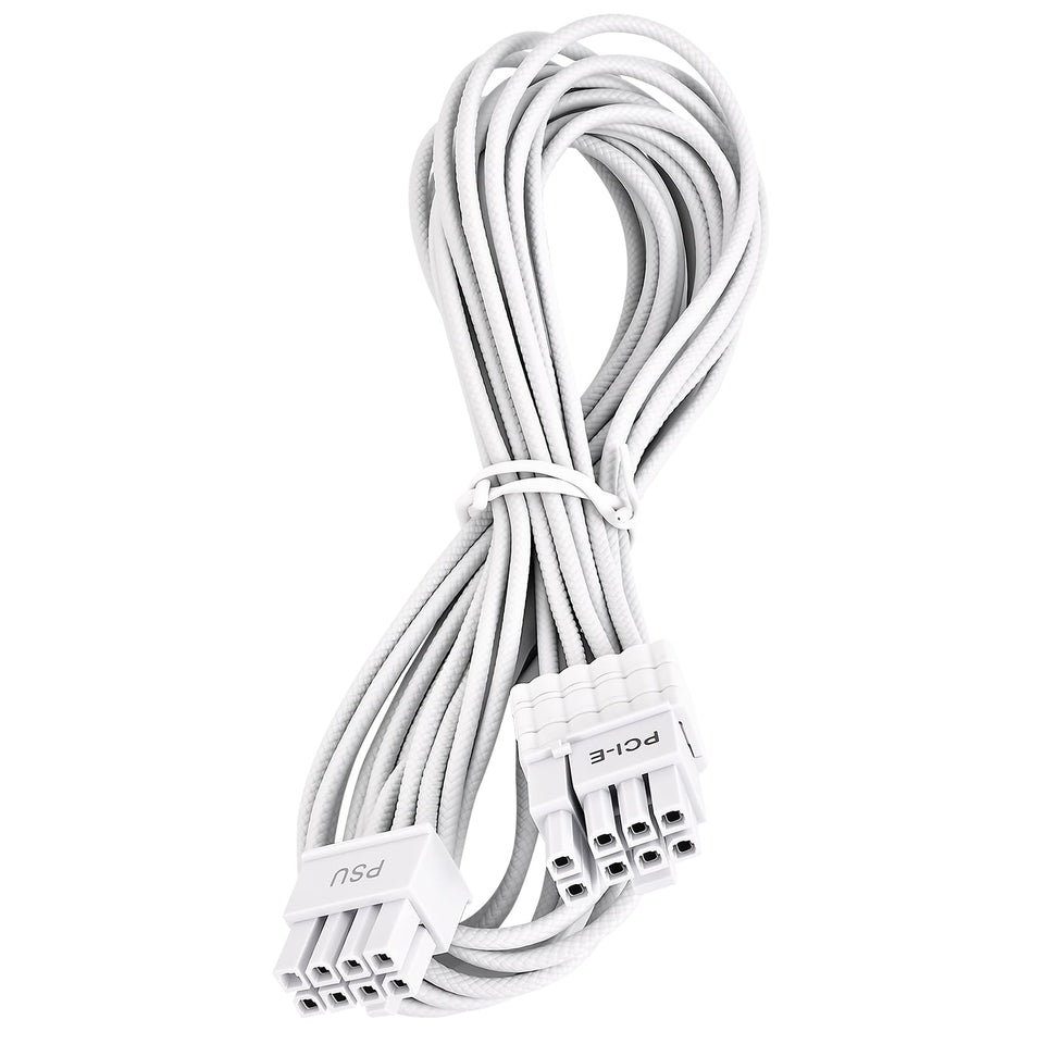 Certusfun front packaging showing white PCIe cable and compatibility list for neat builds