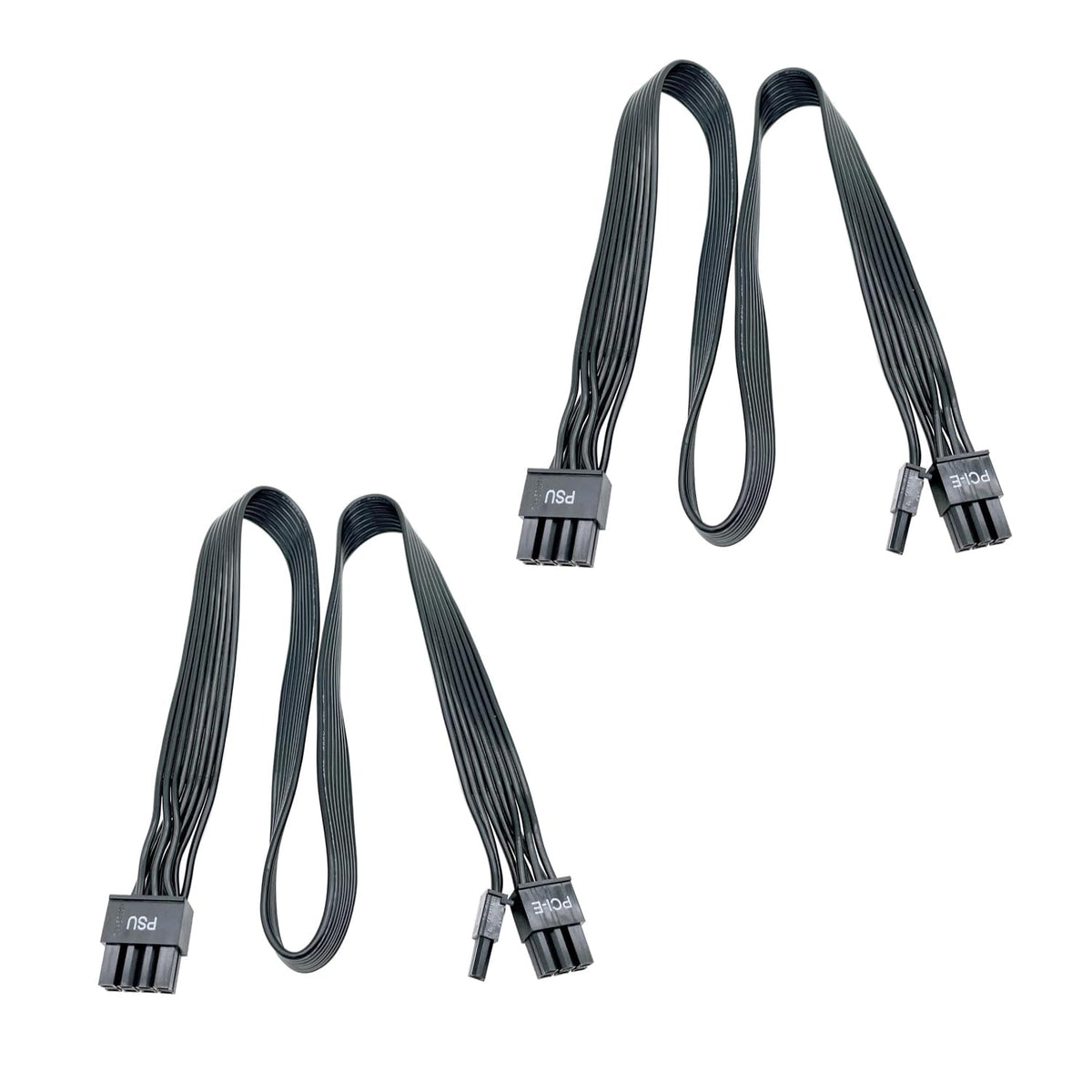 Certusfun PCIe cable front view showing connector ends and tidy black sleeve for neat builds