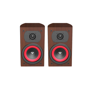 CERWIN-VEGA LA14 front view in espresso, compact bookshelf speakers for small spaces.