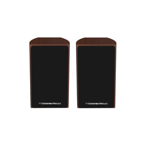 CERWIN-VEGA LA14 side view in espresso highlights curved cabinet design for reduced distortion.