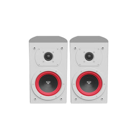 Cerwin-Vega LA14 side view in white for versatile placement.