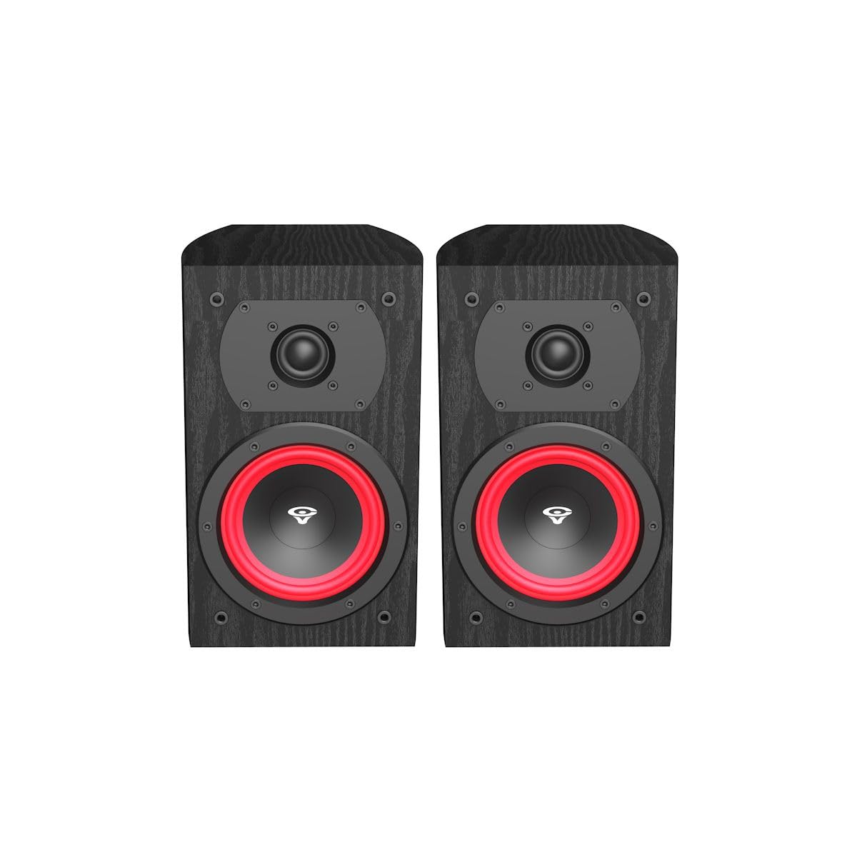 CERWIN-VEGA! LA14B desk setup emphasizes versatile placement for crisp stereo sound