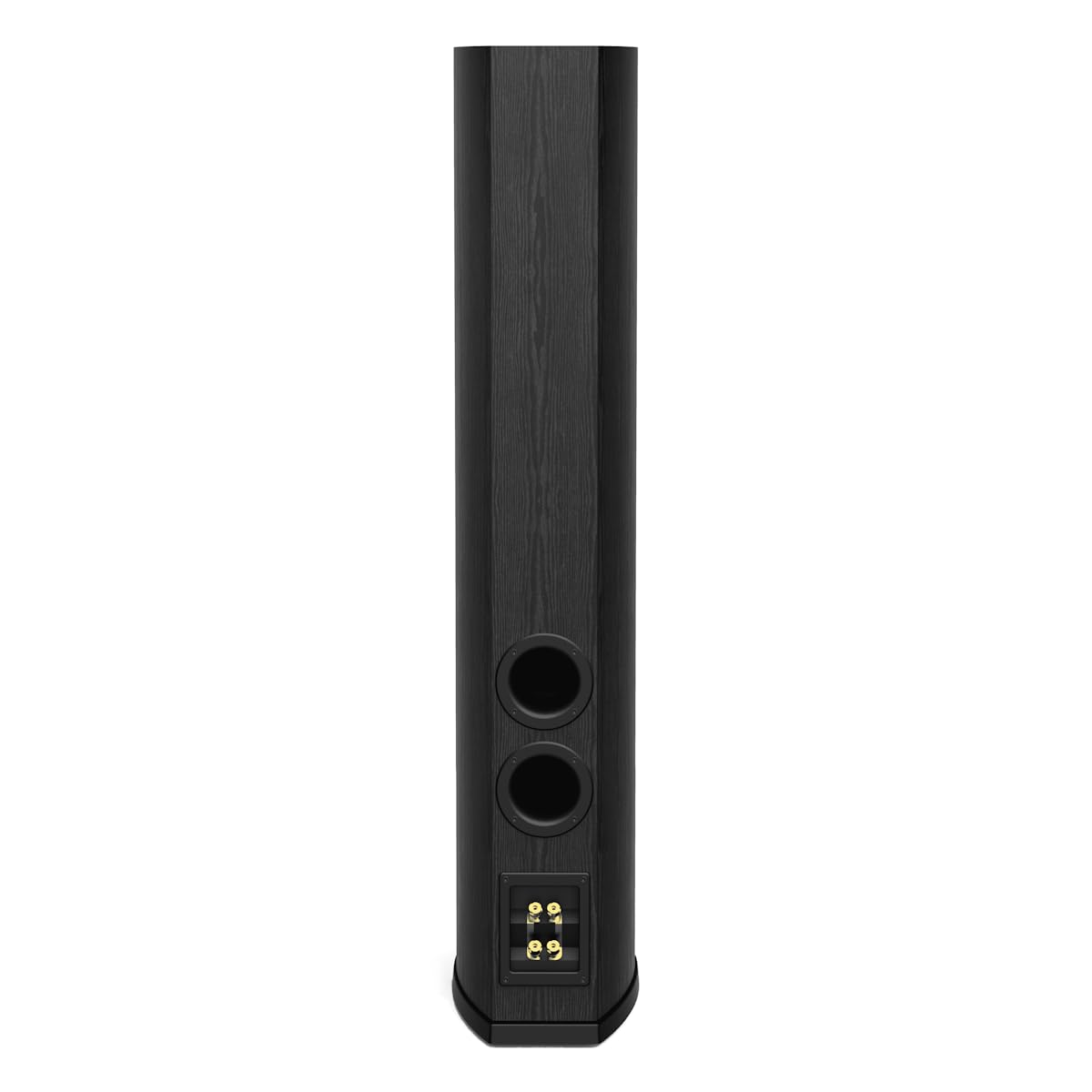 Black enclosure of CERWIN-VEGA! LA365B tower for versatile living room setup