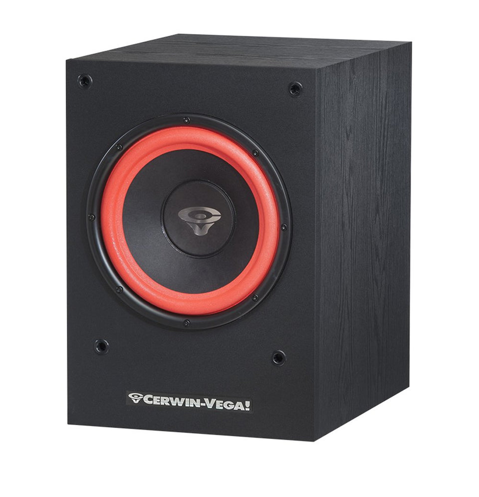 Cerwin Vega Mobile SL-10S front view highlights compact power for room-filling bass.
