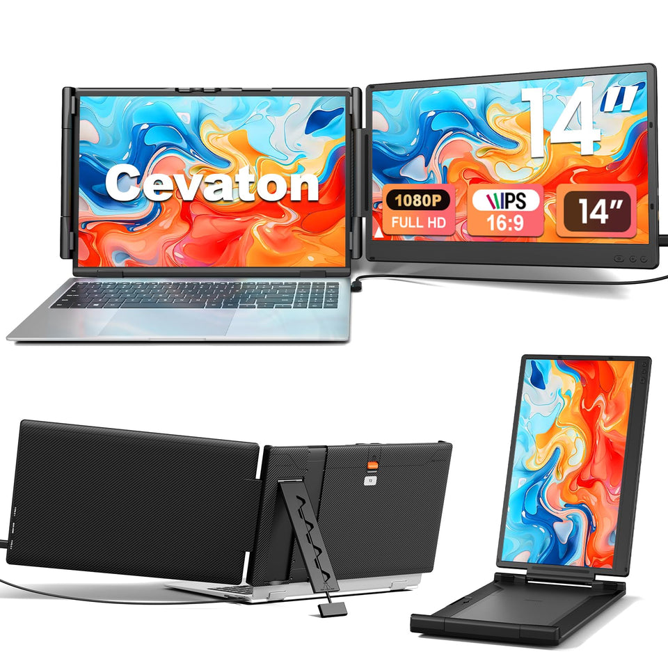 Cevaton Laptop Screen Extender front view for dual-display setup.