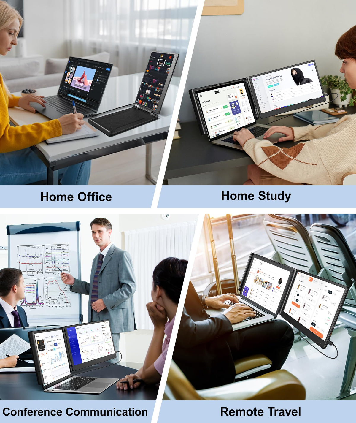 Cevaton Laptop Screen Extender packaging contents ready for setup.