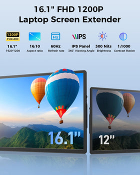 Cevaton portable monitor with magnetic detachable stand for flexible positioning