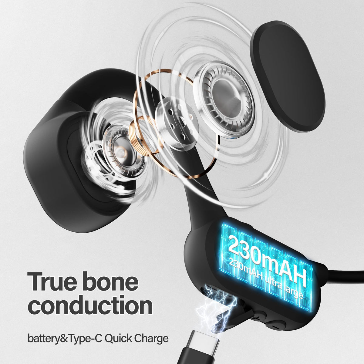 Cevinily 12-hour battery for long listening on the go.