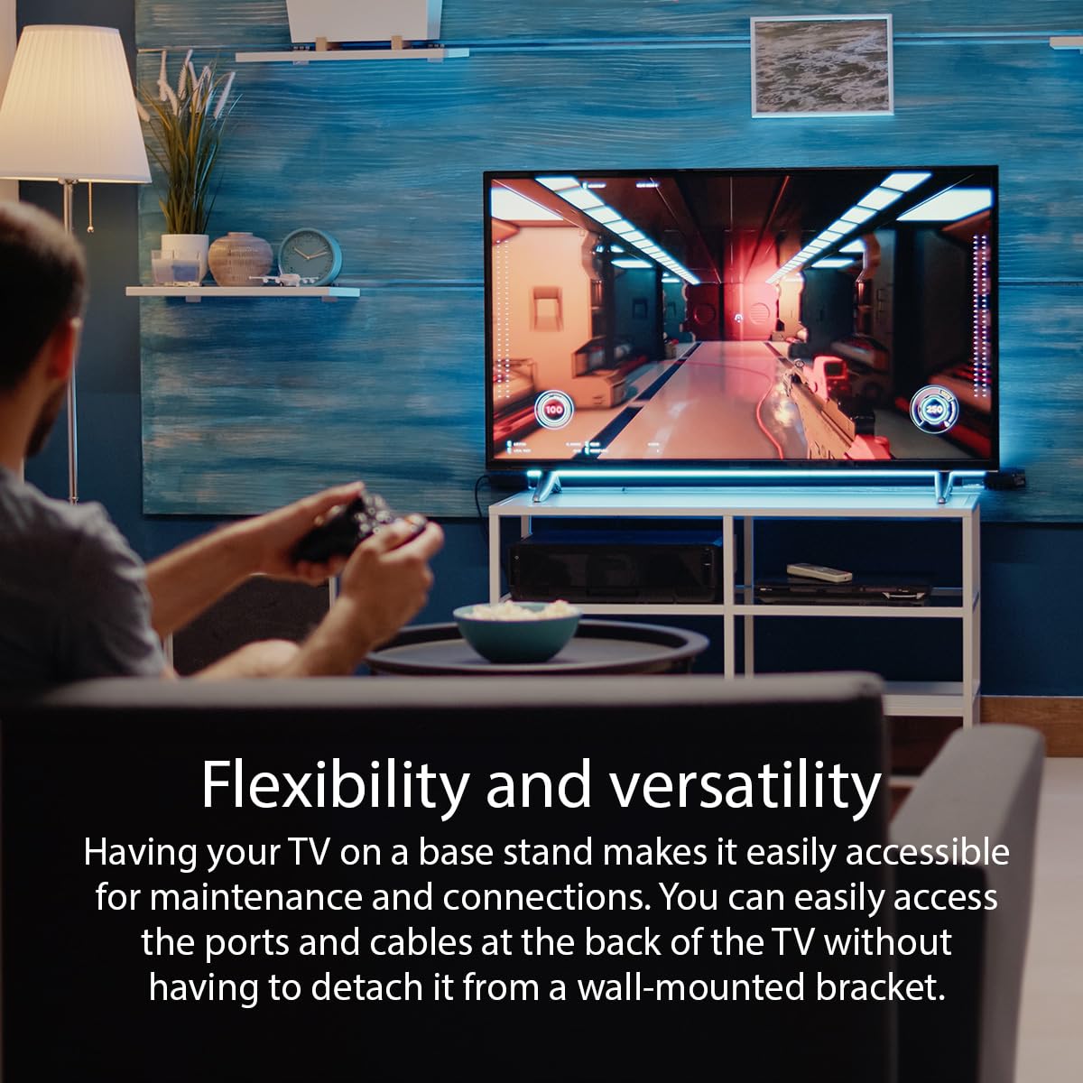 Ceybo sleek, modern base appearance complements living rooms.