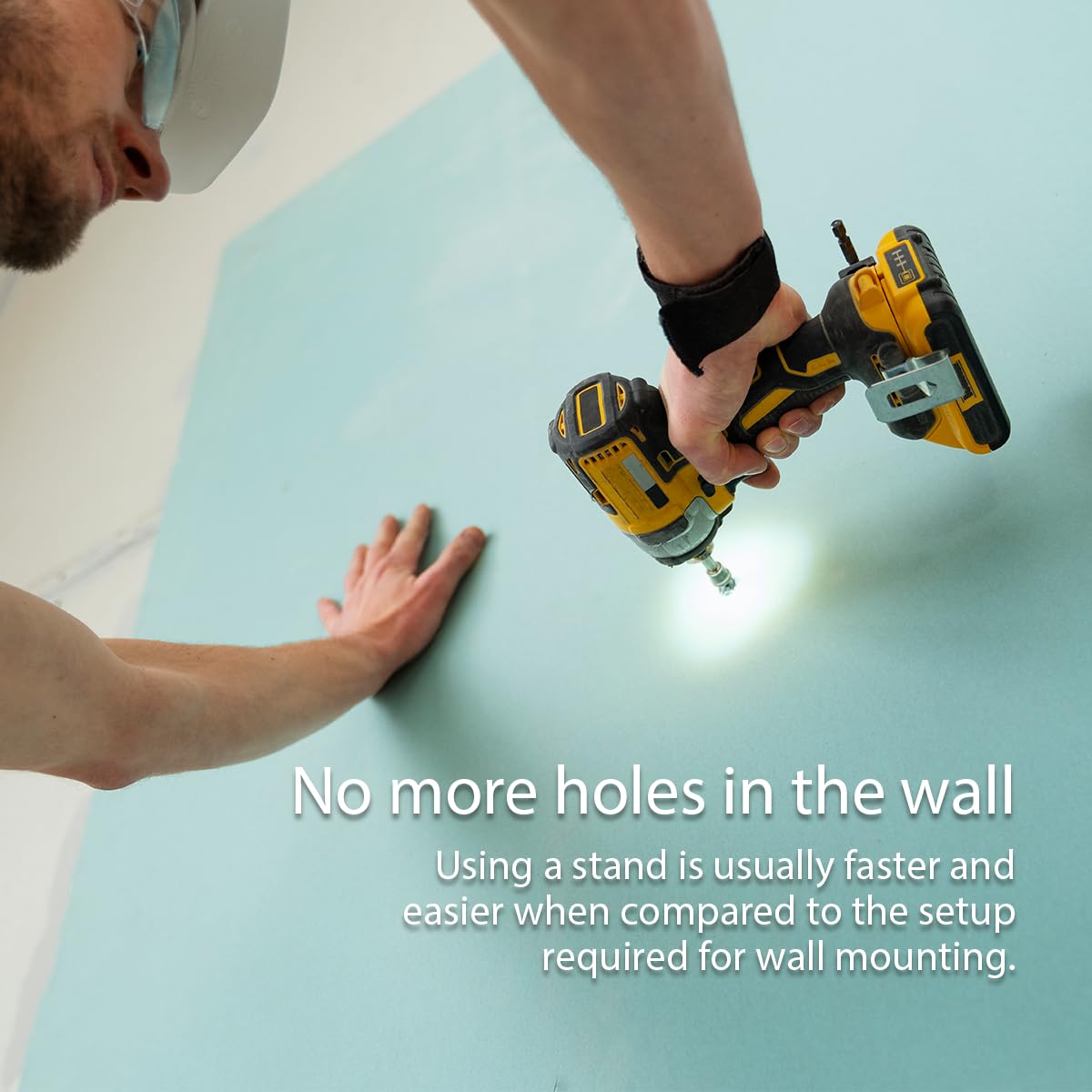 No wall mounting required, keeping walls pristine.