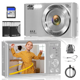 ceye front view of compact camera showing controls and body for easy handling