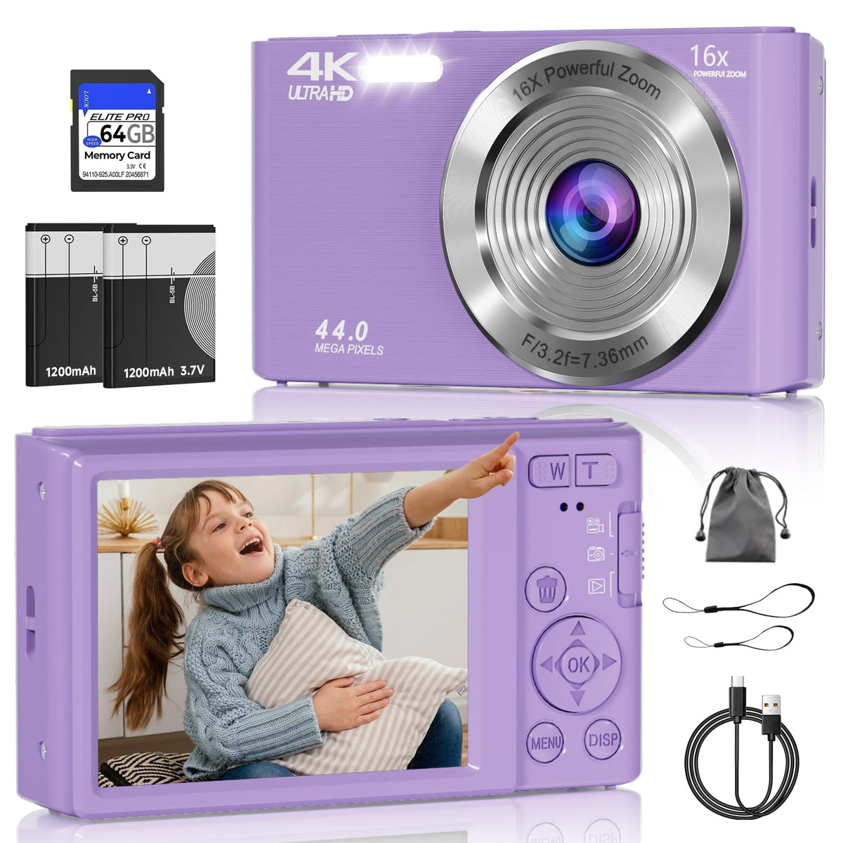 ceye front view dark purple showing compact body and easy controls for travel