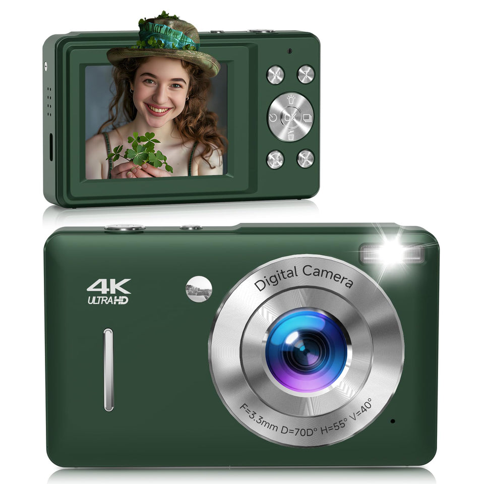 ceye front view showing compact body and included 32GB card for quick shooting