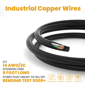 CFMASTER 12-outlet power strip cord length provides flexible desk layouts.