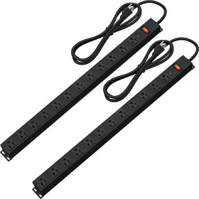 CFMASTER 12-outlet power strip with wide-spaced outlets for a tidy workstation